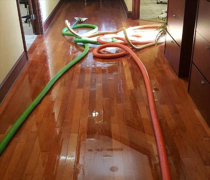 Water damage on office floor